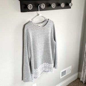 LOFT lace edge sweater NWOT